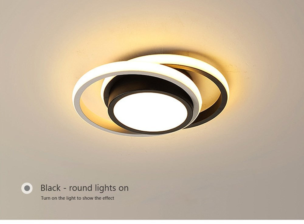 Small Modern LED Ceiling Light 2 Rings Creative Design Ceiling Lamp - shoplunaa.co