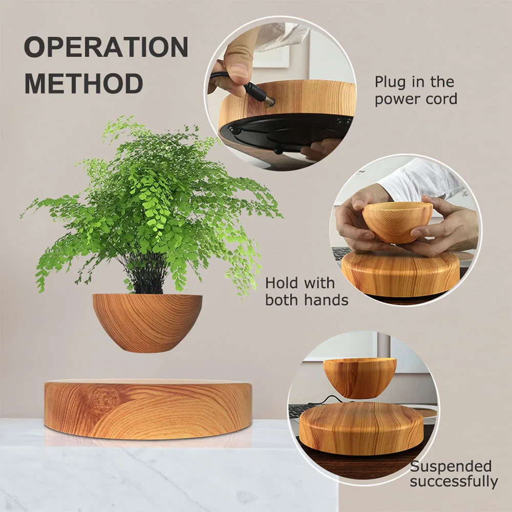 Levitating Air Bonsai Pot planters Magnetic Suspension Floating Pot Potted Plant Home Without Plants