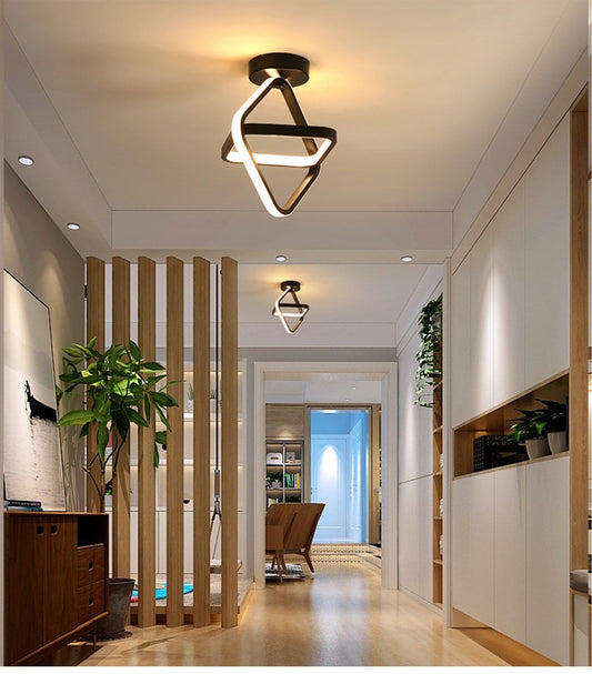 Small Modern LED Ceiling Light 2 Rings Creative Design Ceiling Lamp - shoplunaa.co