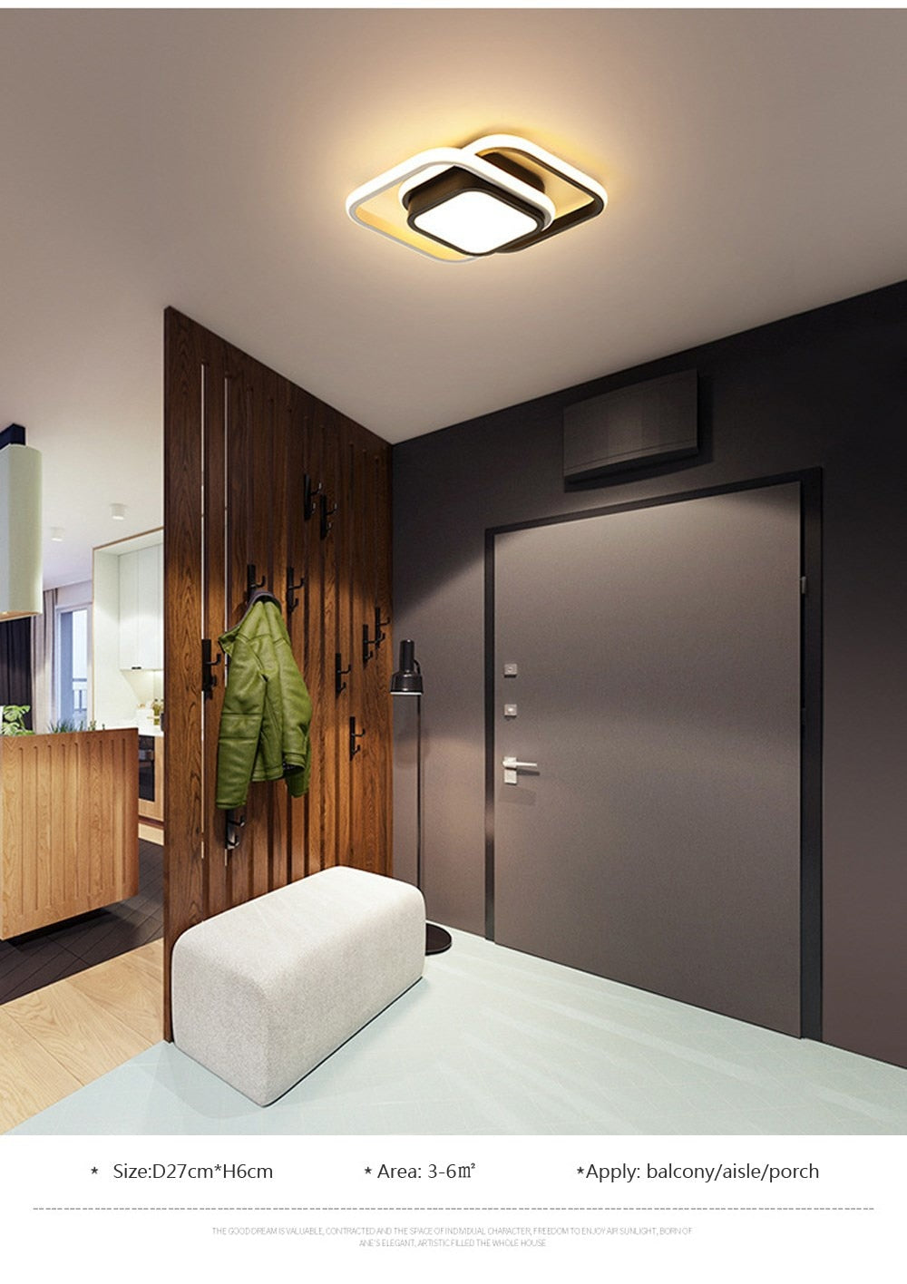 Small Modern LED Ceiling Light 2 Rings Creative Design Ceiling Lamp - shoplunaa.co