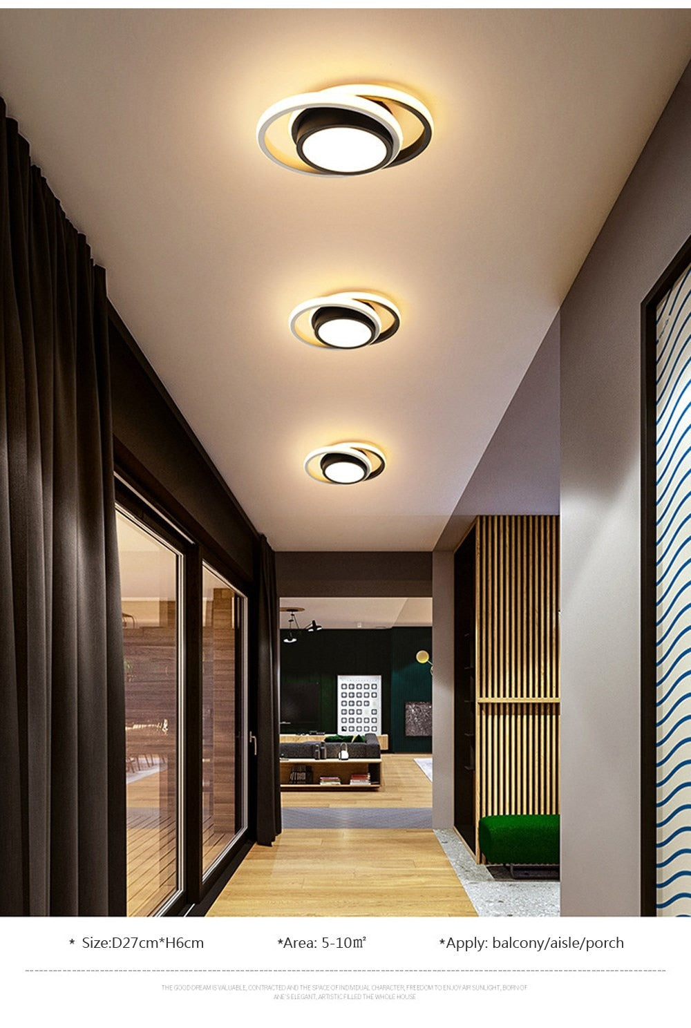 Small Modern LED Ceiling Light 2 Rings Creative Design Ceiling Lamp - shoplunaa.co