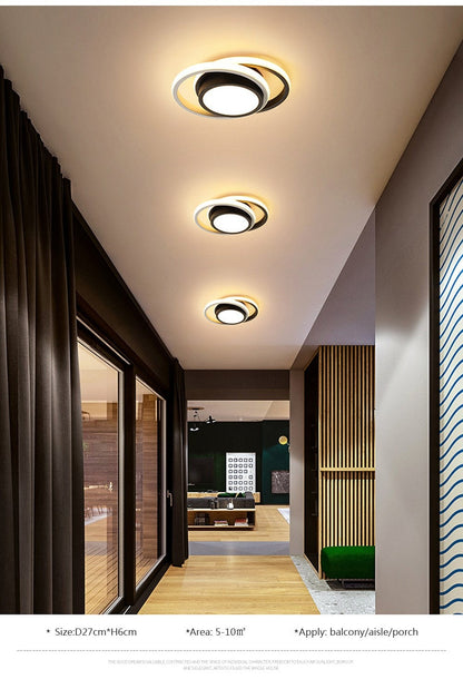 Small Modern LED Ceiling Light 2 Rings Creative Design Ceiling Lamp - shoplunaa.co