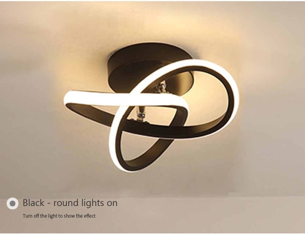 Small Modern LED Ceiling Light 2 Rings Creative Design Ceiling Lamp - shoplunaa.co