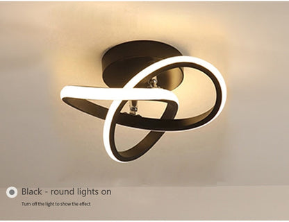 Small Modern LED Ceiling Light 2 Rings Creative Design Ceiling Lamp - shoplunaa.co