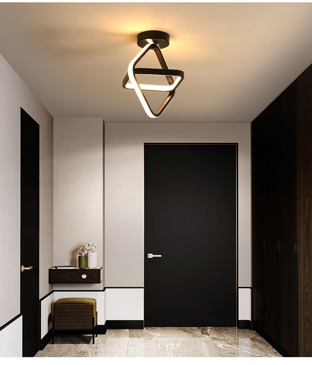 Small Modern LED Ceiling Light 2 Rings Creative Design Ceiling Lamp - shoplunaa.co