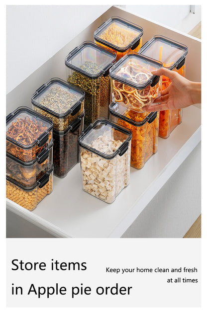 Sets Stackable Kitchen Sealed Jar Plastic Food Storage Box