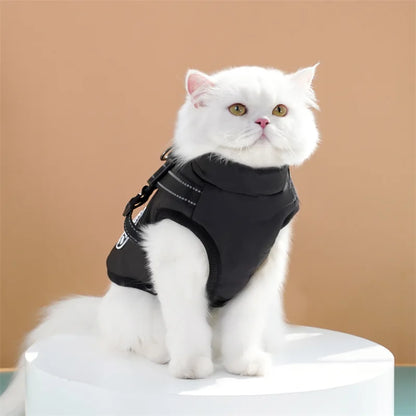 Large Dog Jacket With Harness Winter Warm Dog Clothes