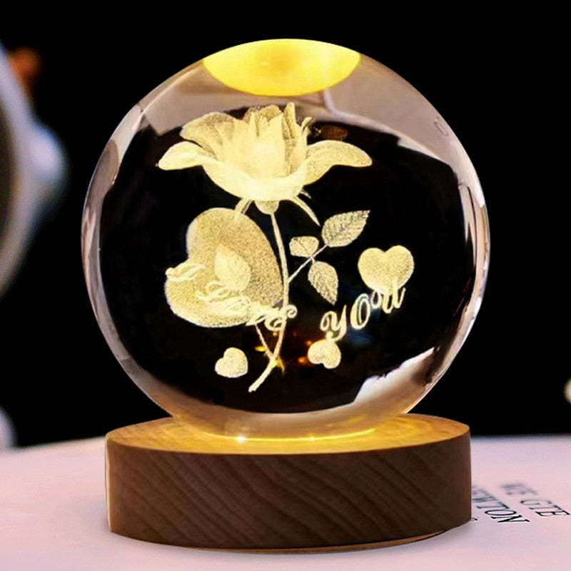 Kids Crystal Ball Night Light 3D LED