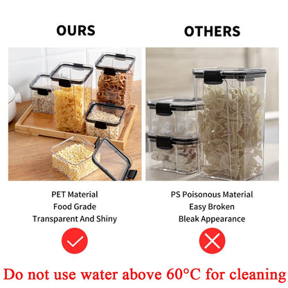 Sets Stackable Kitchen Sealed Jar Plastic Food Storage Box