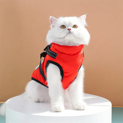 Large Dog Jacket With Harness Winter Warm Dog Clothes