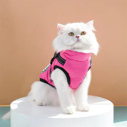 Large Dog Jacket With Harness Winter Warm Dog Clothes