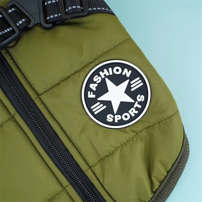 Large Dog Jacket With Harness Winter Warm Dog Clothes