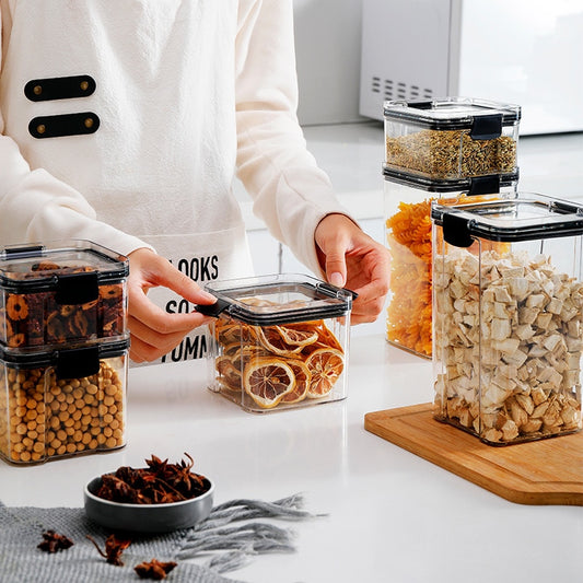 Sets Stackable Kitchen Sealed Jar Plastic Food Storage Box