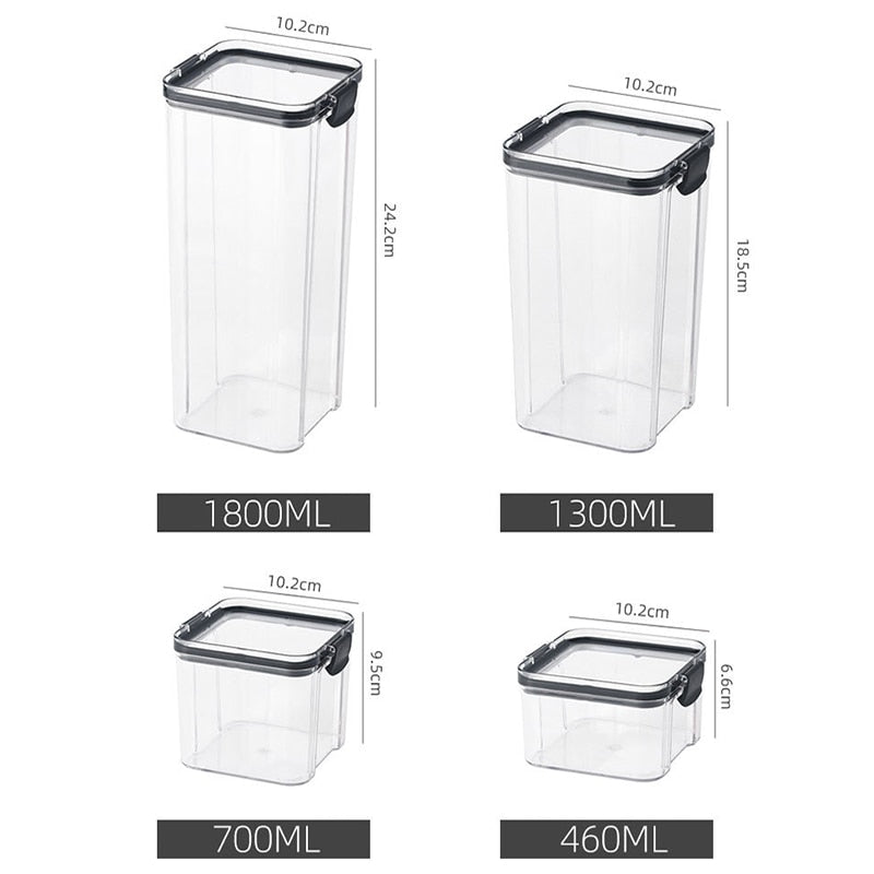 Sets Stackable Kitchen Sealed Jar Plastic Food Storage Box